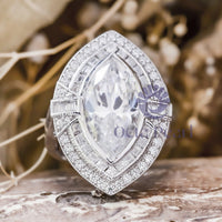 Marquise Cut Double Halo Engagement Ring
