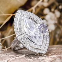 Marquise Cut Double Halo Engagement Ring