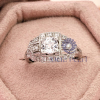 Vintage Moissanite Edwardian Ring in Old European