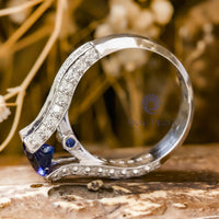 Blue-Sapphire CZ Wedding Ring