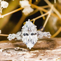 Moissanite Three Stone Ring Old European Cut