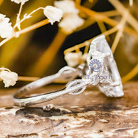 Moissanite Three Stone Ring Old European Cut