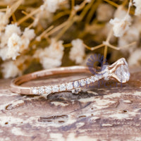 Round Moissanite Engagement Ring with Hidden Halo