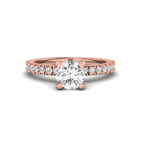 Round Moissanite Engagement Ring with Hidden Halo