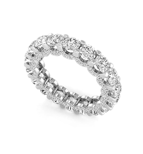 Round Cut Moissanite Stackable Matching Eternity Wedding Anniversary Gift Band