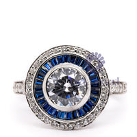 Victorian Style Double Halo Engagement Ring