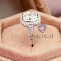 Vintage-Inspired Moissanite Wedding in 14k white gold