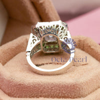 Emerald Art-Deco Wedding Ring CZ