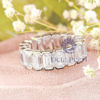 Emerald Cut Bezel Set Eternity Band CZ