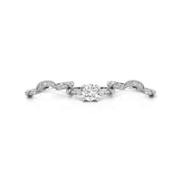 Round Cut Moissanite Milgrain Art Deco Wedding Bridal 3 Piece Ring Set