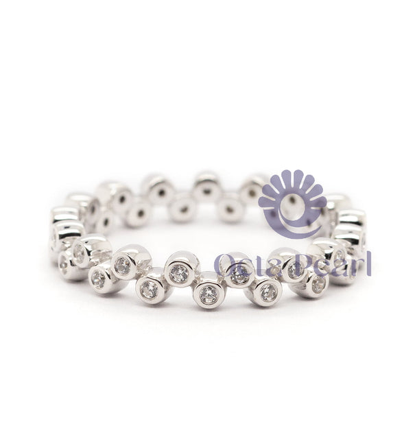 Bubble style Round Moissanite Eternity Band