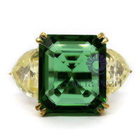 Emerald Cut Three Stone Wedding Ring