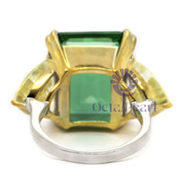 CZ Emerald Cut Three Stone Wedding Ring