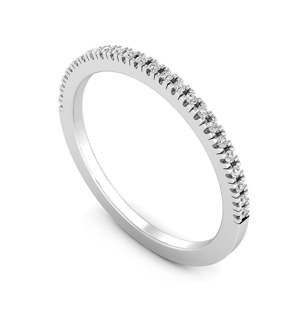 Round Cut Moissanite Half Eternity Minimalist Band For Wedding & Birthday Gift