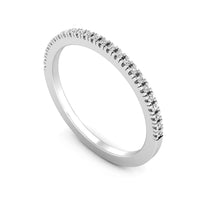 Round Cut Moissanite Half Eternity Minimalist Band For Wedding & Birthday Gift (1/8 TCW)