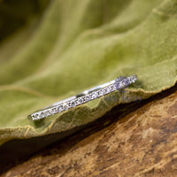 Round Cut Moissanite Half Eternity Minimalist Band For Wedding