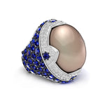 Cabochon Chalcedony Gemstone Cocktail Party Wear Ring For Women