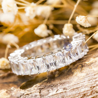 Full Eternity Radiant Cut CZ Stone band