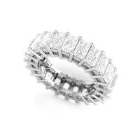 Full Eternity Radiant Cut CZ Stone Stacking Engagement Band Ring