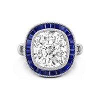 Baguette Cut CZ Stone Vintage look Art Deco Women's Ring