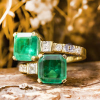 2CT Green Asscher Cut Wedding Ring