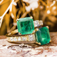 2CT Green Asscher Cut Wedding Ring