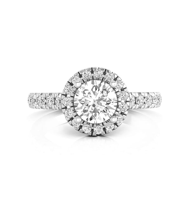 Round Cut Moissanite Frame Engagement Proposal Ring For Women Or Girls