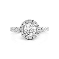 Round Cut Moissanite Frame Engagement Proposal Ring For Women Or Girls