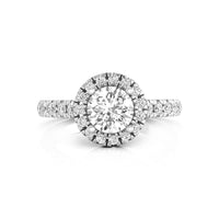 Round Cut Moissanite Frame Engagement Proposal Ring For Women