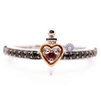 red stone heart ring