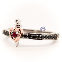 red stone heart ring