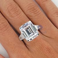 Emerald Cut Channel Setting Ring CZ