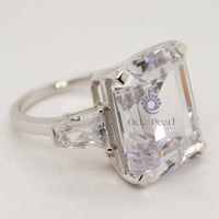 Emerald Cut Channel Setting Ring CZ