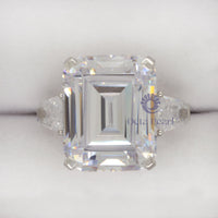 Emerald Cut Channel Setting Ring CZ