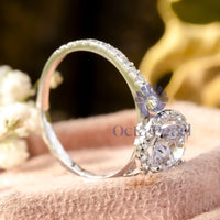 Round Cut Moissanite Halo Engagement Ring