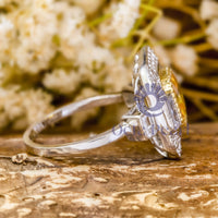 Octagon Shape Halo Princess Cut Ring