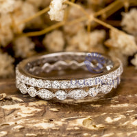 Round Moissanite Stackable Eternity Band