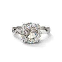 11 MM Solitaire Portuguese Cut Moissanite Diamond Engagement Ring