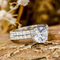 Round Cut Moissanite Bridal Ring Set