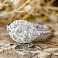 Vintage-Style Moissanite Ring Old European Cut