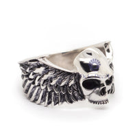 Men Or Women's Winged Skull Gothic Punk Biker Handmade Halloween Ring