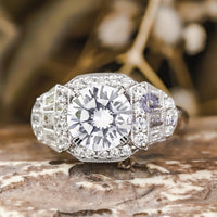 Antique Art CZ Stone Edwardian Engagement Ring For Women