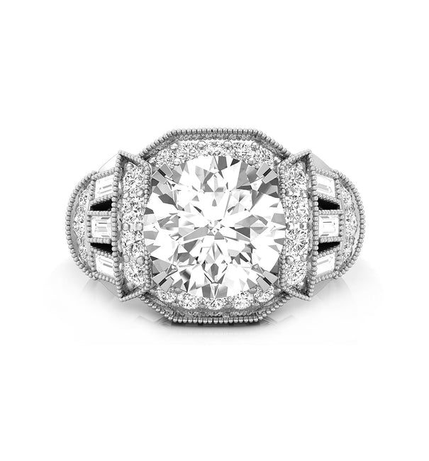 Antique Art CZ Stone Edwardian Engagement Ring For Women