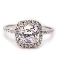 Asscher-Cut Hidden Halo Wedding Ring