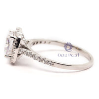 Asscher-Cut Hidden Halo Wedding Ring