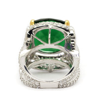 Fancy Green Cushion Cut CZ Stone Party Wear Or Wedding Bridal Designer Ring