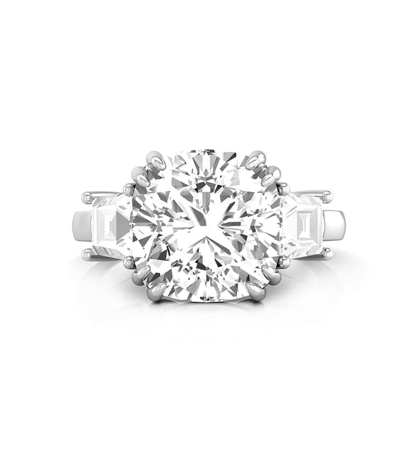 Tapper Baguette Three Stone CZ Ring For Women