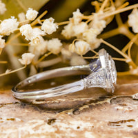 Old European-Cut Octagon Shape Halo Filigree Ring