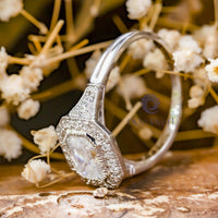 Old European-Cut Octagon Shape Halo Filigree Ring