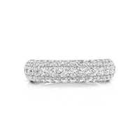 Round Moissanite Pave Set Womens Half Eternity Engagement Band